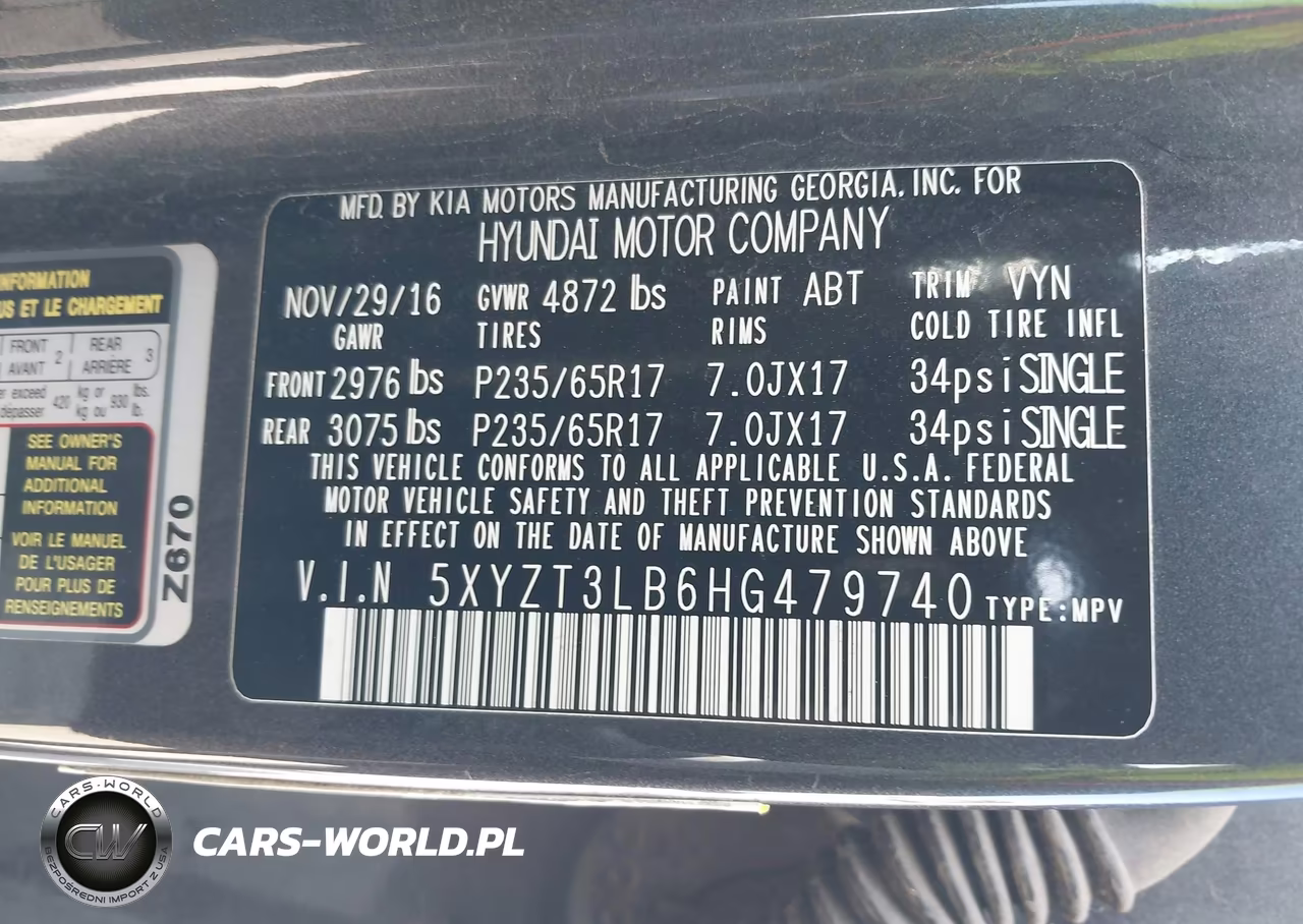 2017 Hyundai Santa Fe Sport 2.4L VIN:5XYZT3LB6HG479740 - 9