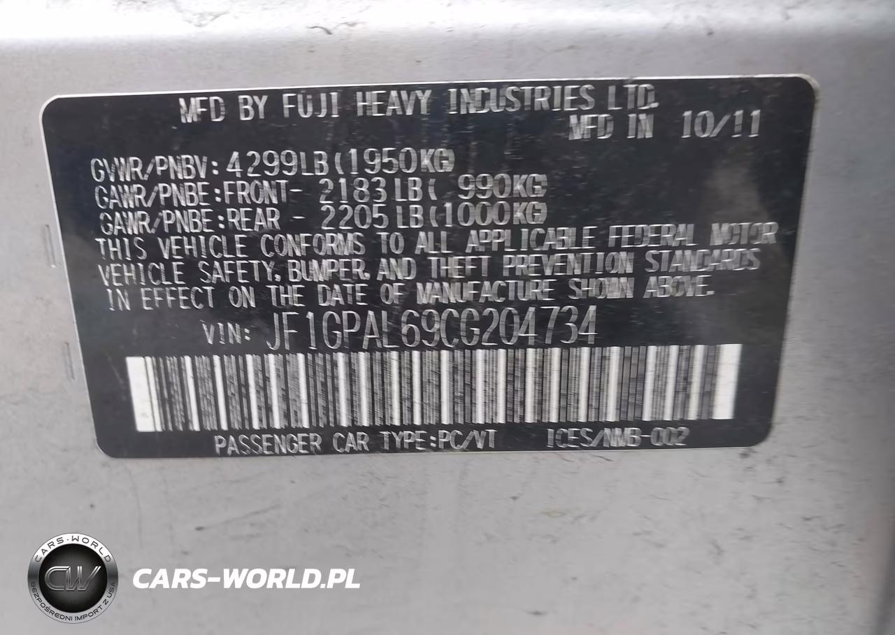2012 Subaru Impreza 2.0I Sport Premium VIN:JF1GPAL69CG204734 - 9