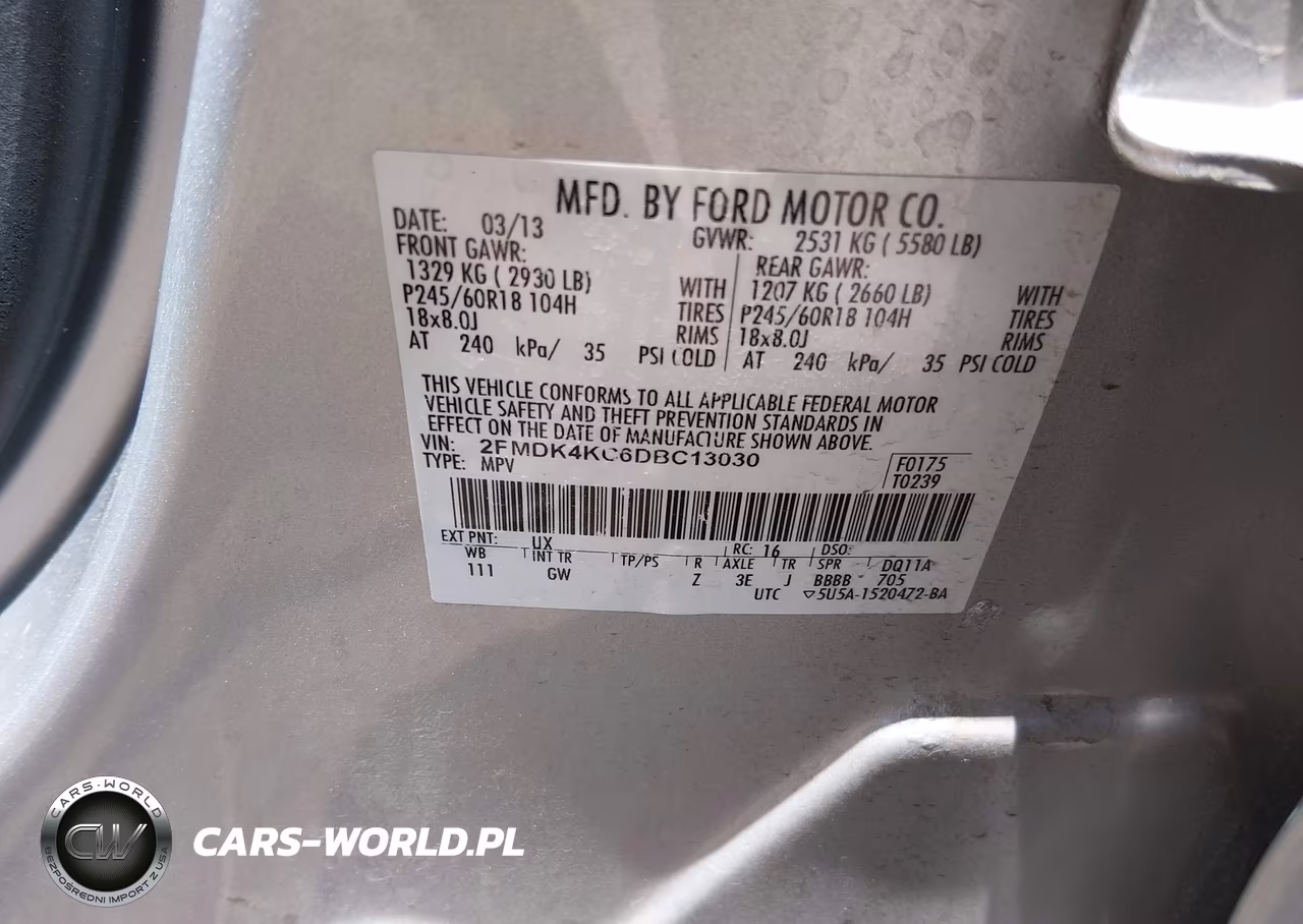 2013 Ford Edge Limited VIN:2FMDK4KC6DBC13030 - 9