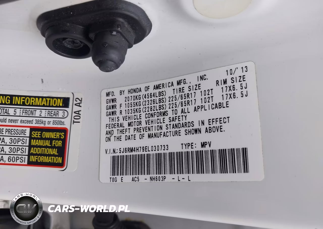 2014 Honda Cr-V Ex-L VIN:5J6RM4H79EL030733 - 9