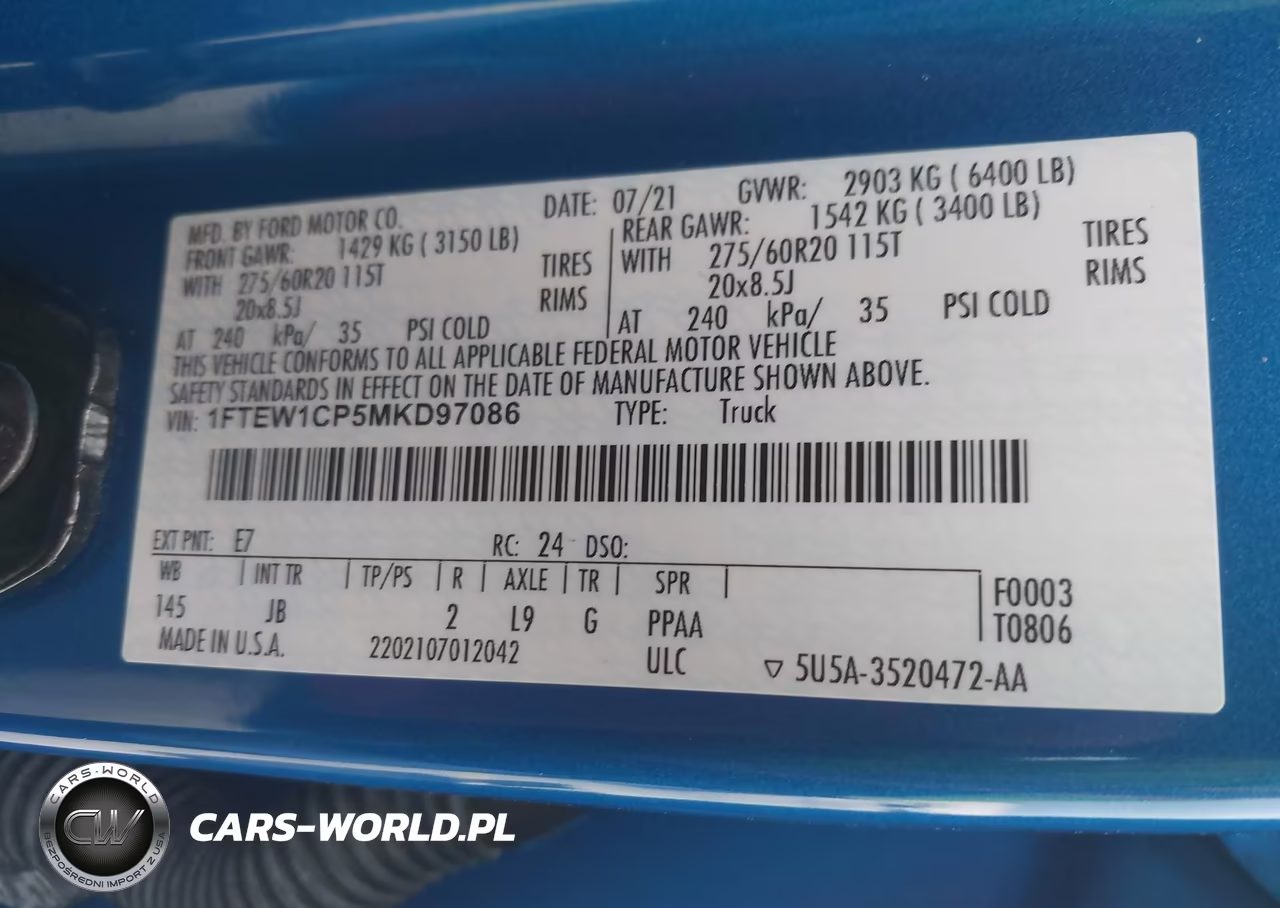 2021 Ford F-150 Xl VIN:1FTEW1CP5MKD97086 - 9