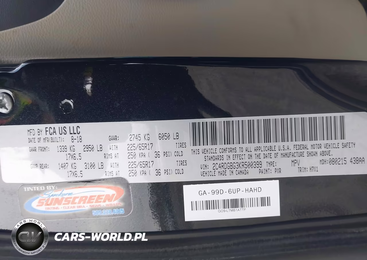 2019 Dodge Grand Caravan Se VIN:2C4RDGBG3KR500399 - 9