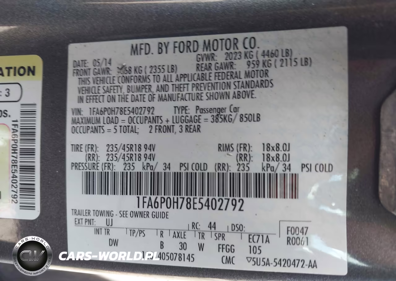 2014 Ford Fusion Se VIN:1FA6P0H78E5402792 - 9