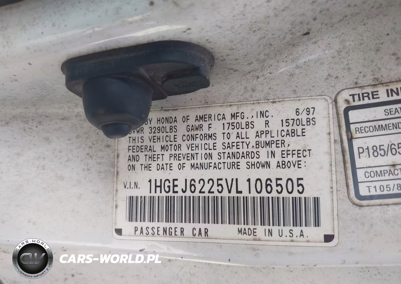 1997 Honda Civic Dx VIN:1HGEJ6225VL106505 - 9
