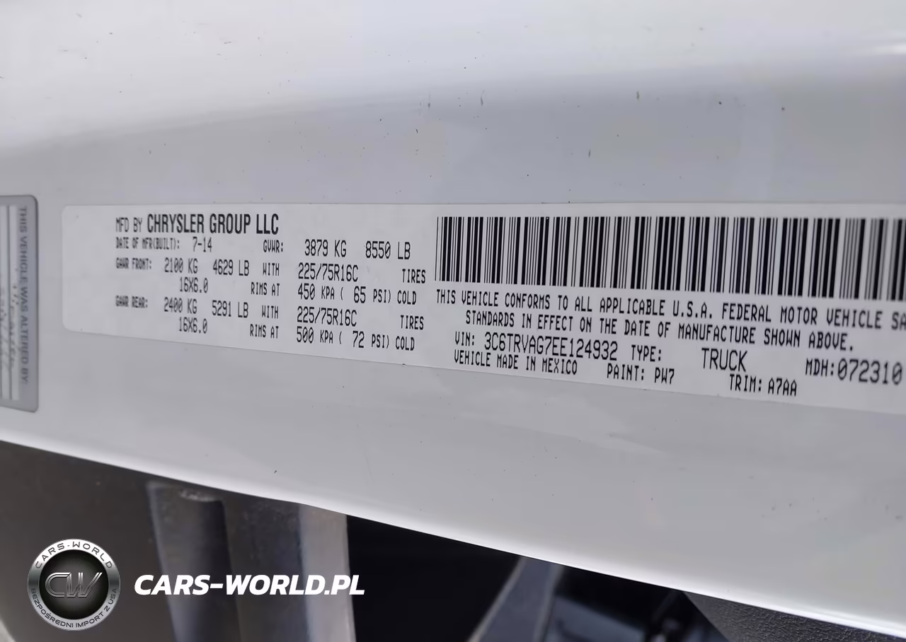 2014 Ram Promaster 1500 Low Roof VIN:3C6TRVAG7EE124932 - 9