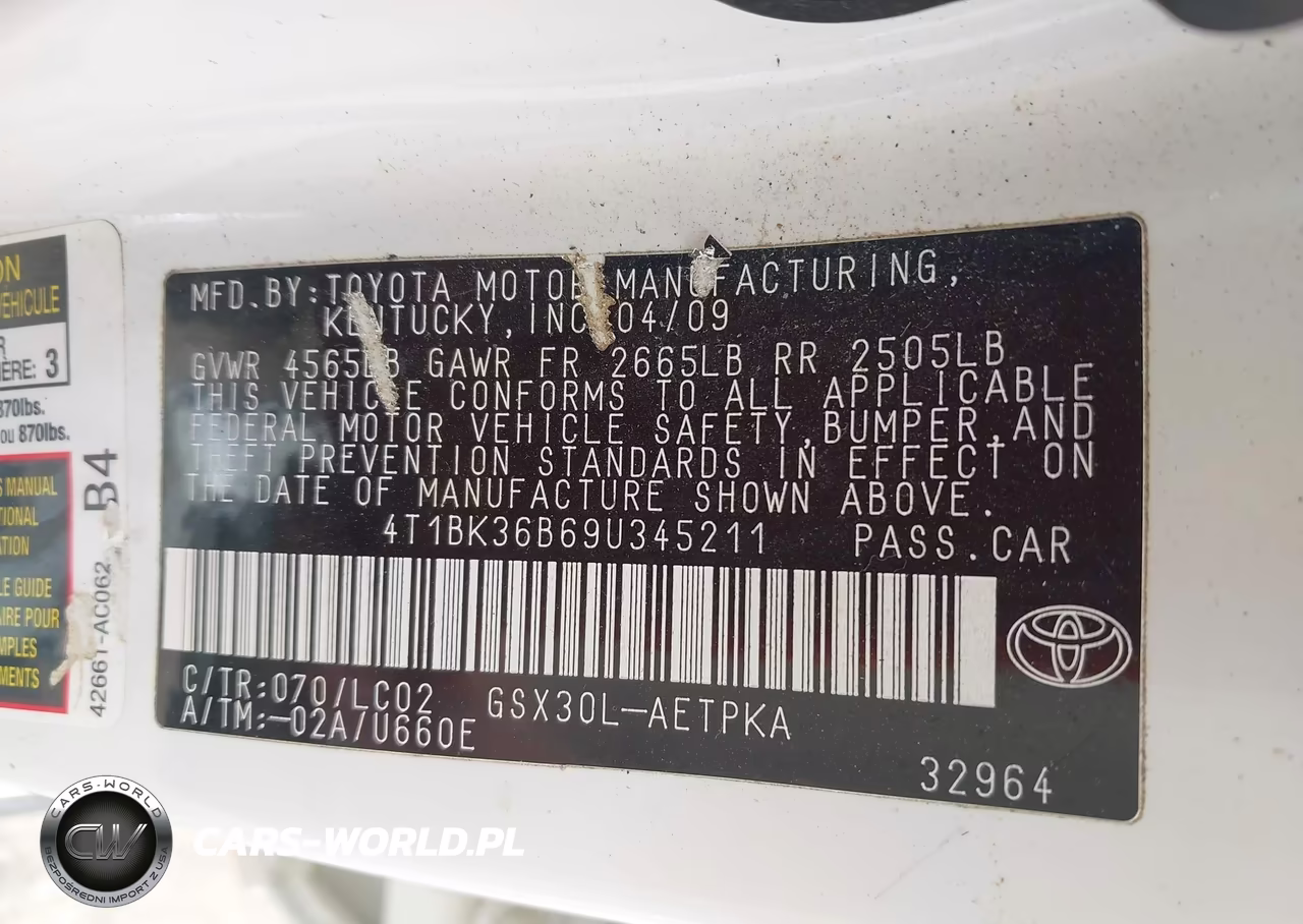 2009 Toyota Avalon Limited VIN:4T1BK36B69U345211 - 9
