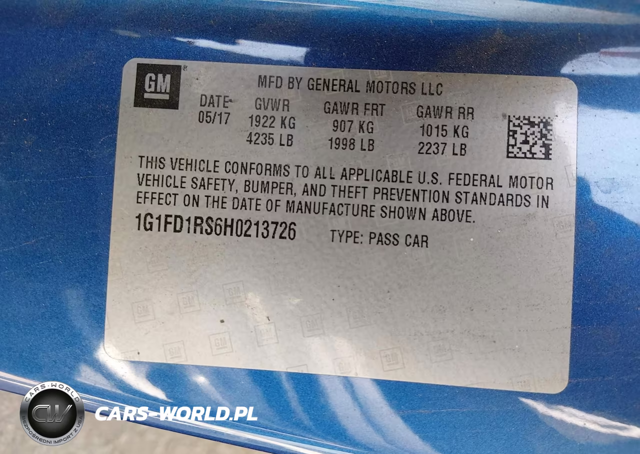 2017 Chevrolet Camaro 2Lt VIN:1G1FD1RS6H0213726 - 9