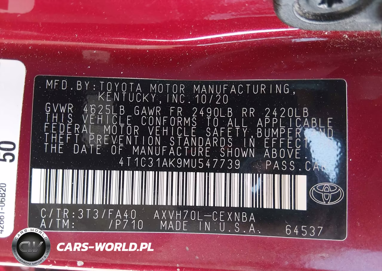 2021 Toyota Camry Le Hybrid VIN:4T1C31AK9MU547739 - 9