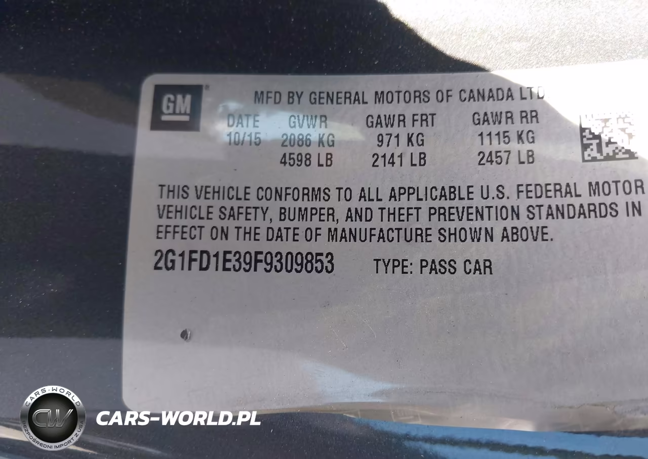 2015 Chevrolet Camaro 1Lt VIN:2G1FD1E39F9309853 - 9
