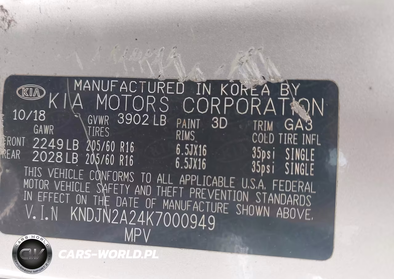 2019 Kia Soul VIN:KNDJN2A24K7000949 - 9
