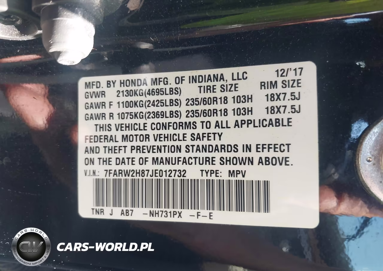 2018 Honda Cr-V Ex-L-Ex-L Navi VIN:7FARW2H87JE012732 - 9