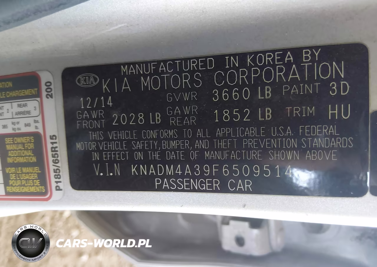 2015 Kia Rio Lx VIN:KNADM4A39F6509514 - 9