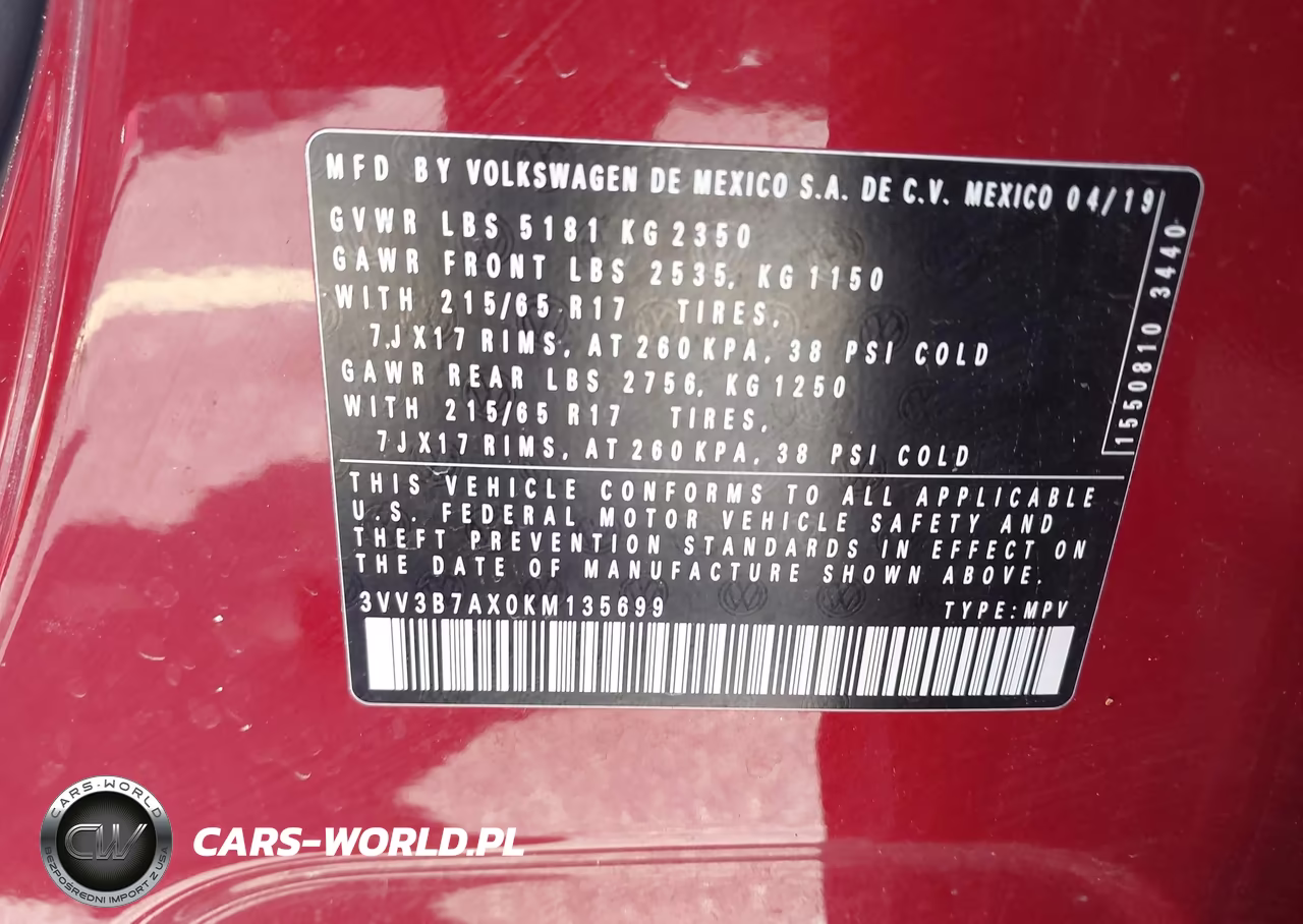2019 Volkswagen Tiguan 2.0T Se-2.0T Sel-2.0T Sel R-Line-2.0T Sel R-Line Black VIN:3VV3B7AX0KM135699 - 9