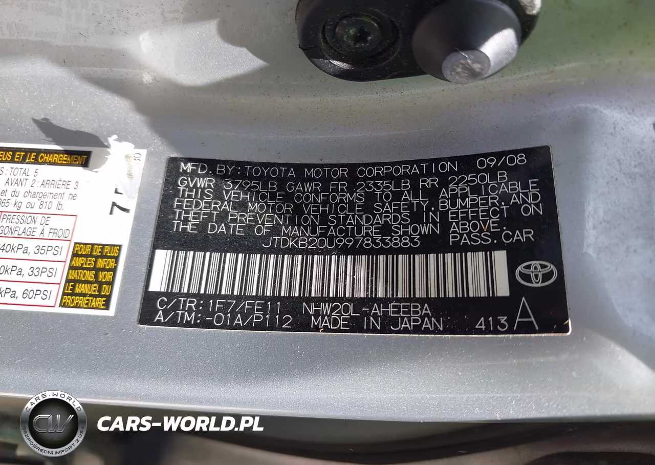 2009 Toyota Prius VIN:JTDKB20U997833883 - 9