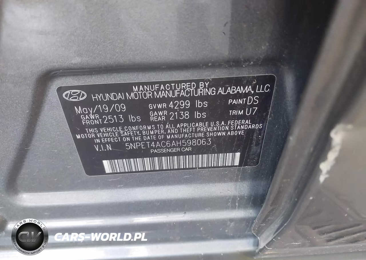 2010 Hyundai Sonata Gls VIN:5NPET4AC6AH598063 - 9