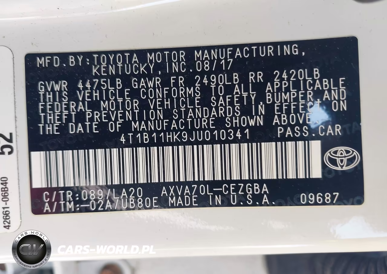 2018 Toyota Camry Xle VIN:4T1B11HK9JU010341 - 9