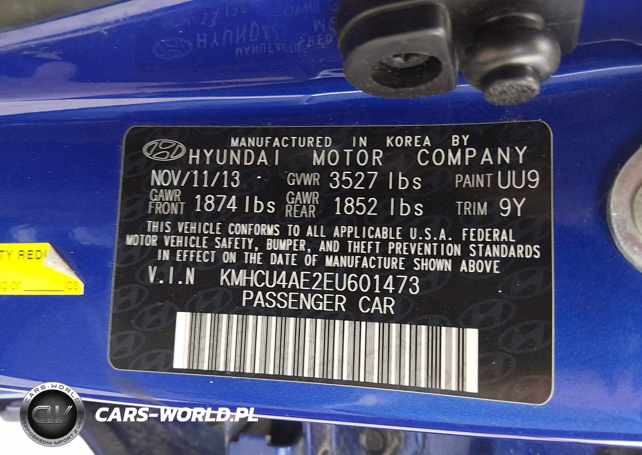 2014 Hyundai Accent Gls VIN:KMHCU4AE2EU601473 - 9