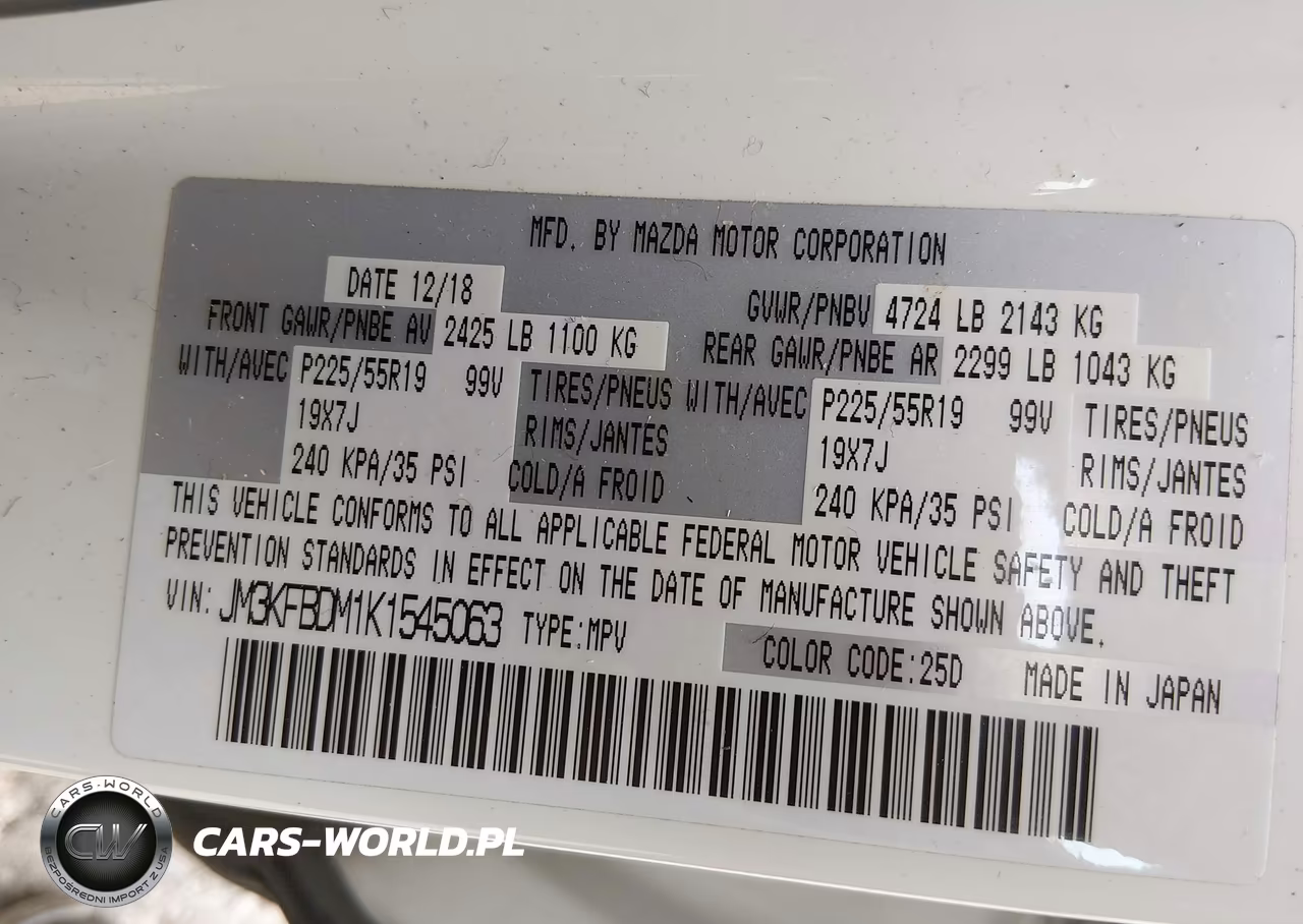 2019 Mazda Cx-5 Grand Touring VIN:JM3KFBDM1K1545063 - 9
