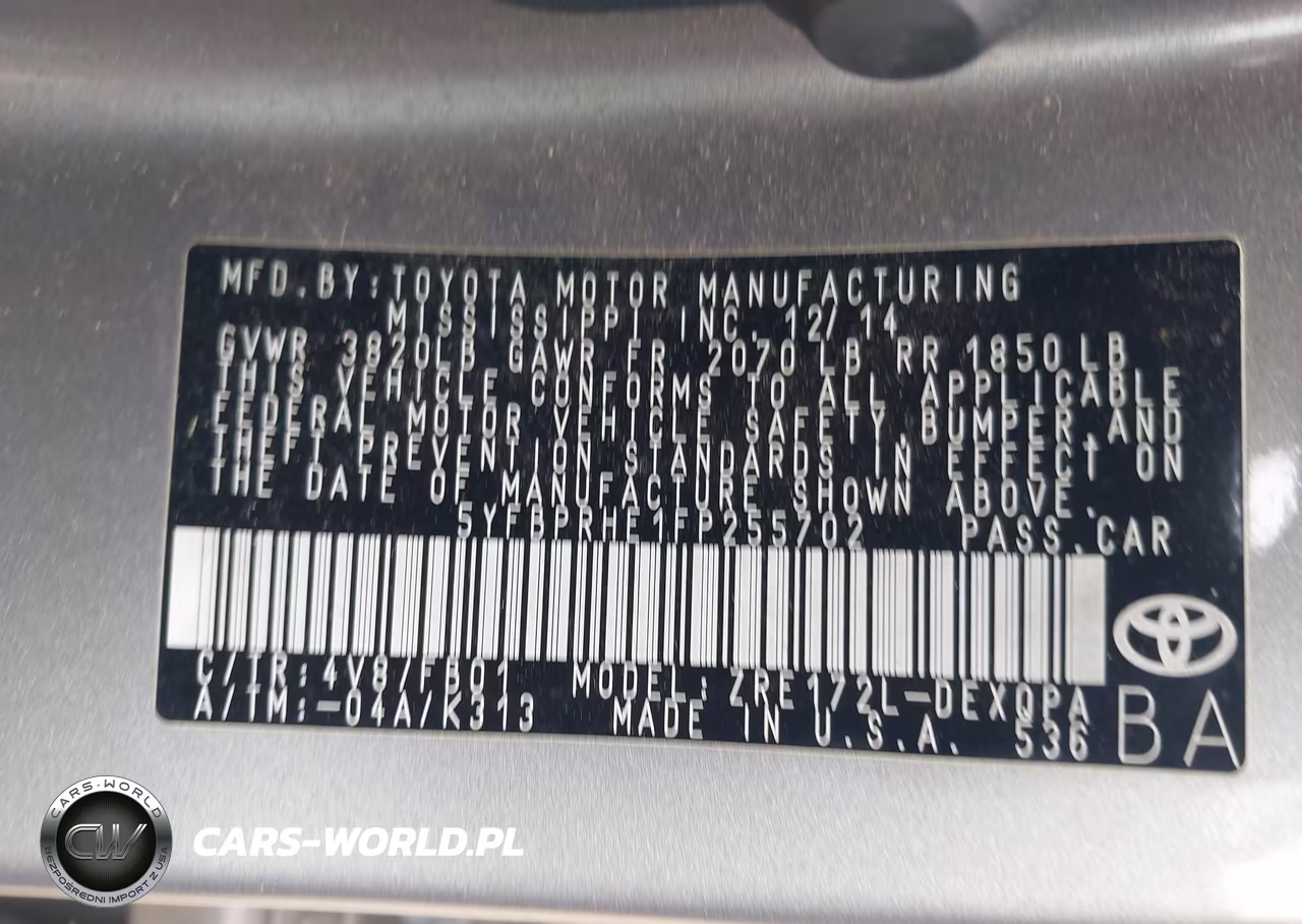 2015 Toyota Corolla Le Eco VIN:5YFBPRHE1FP255702 - 9