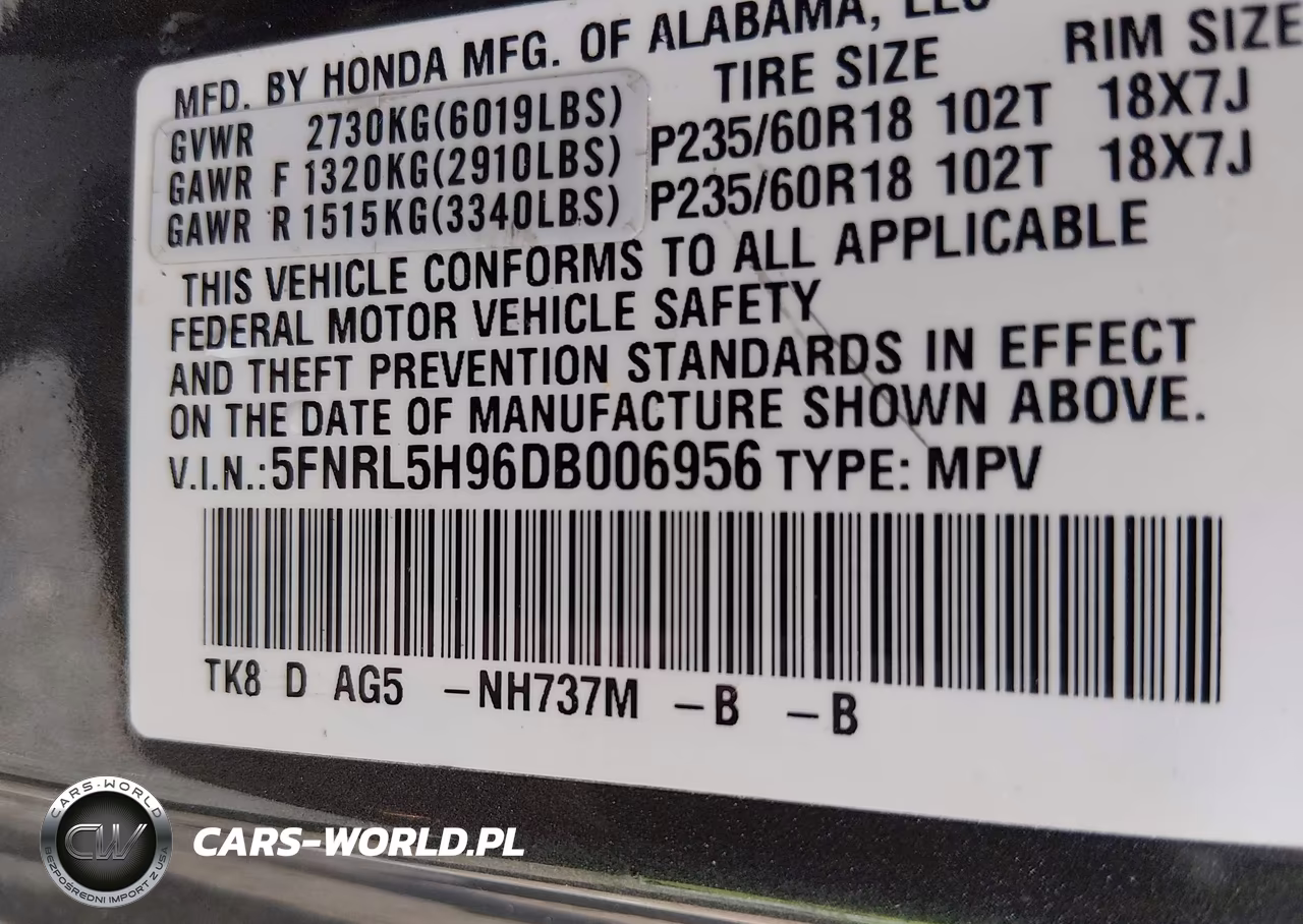 2013 Honda Odyssey Touring-Touring Elite VIN:5FNRL5H96DB006956 - 9