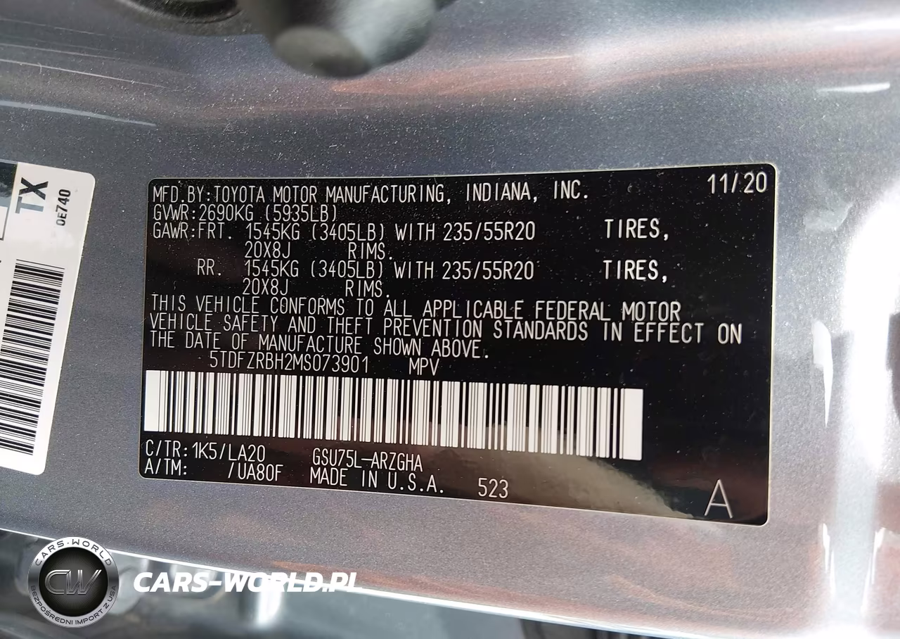 2021 Toyota Highlander Platinum VIN:5TDFZRBH2MS073901 - 9