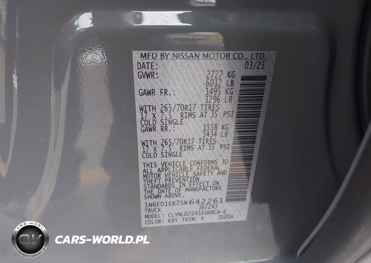 2025 Nissan Frontier Pro-4X 4X4 VIN:1N6ED1EK7SN642261 - 9