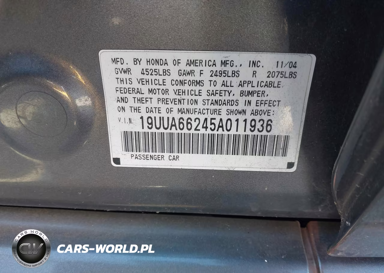 2005 Acura Tl VIN:19UUA66245A011936 - 9