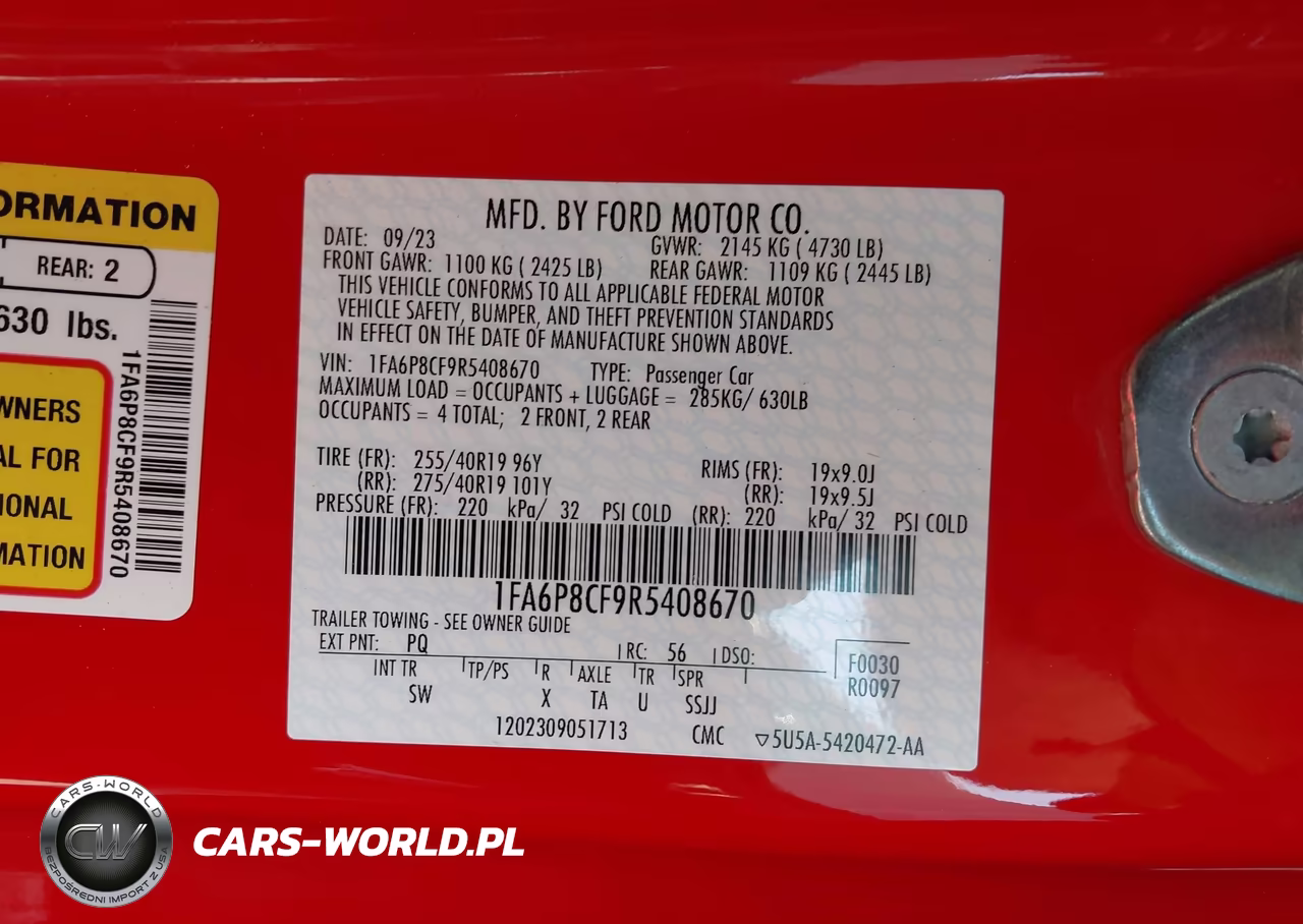 2024 Ford Mustang Gt Premium Fastback VIN:1FA6P8CF9R5408670 - 9