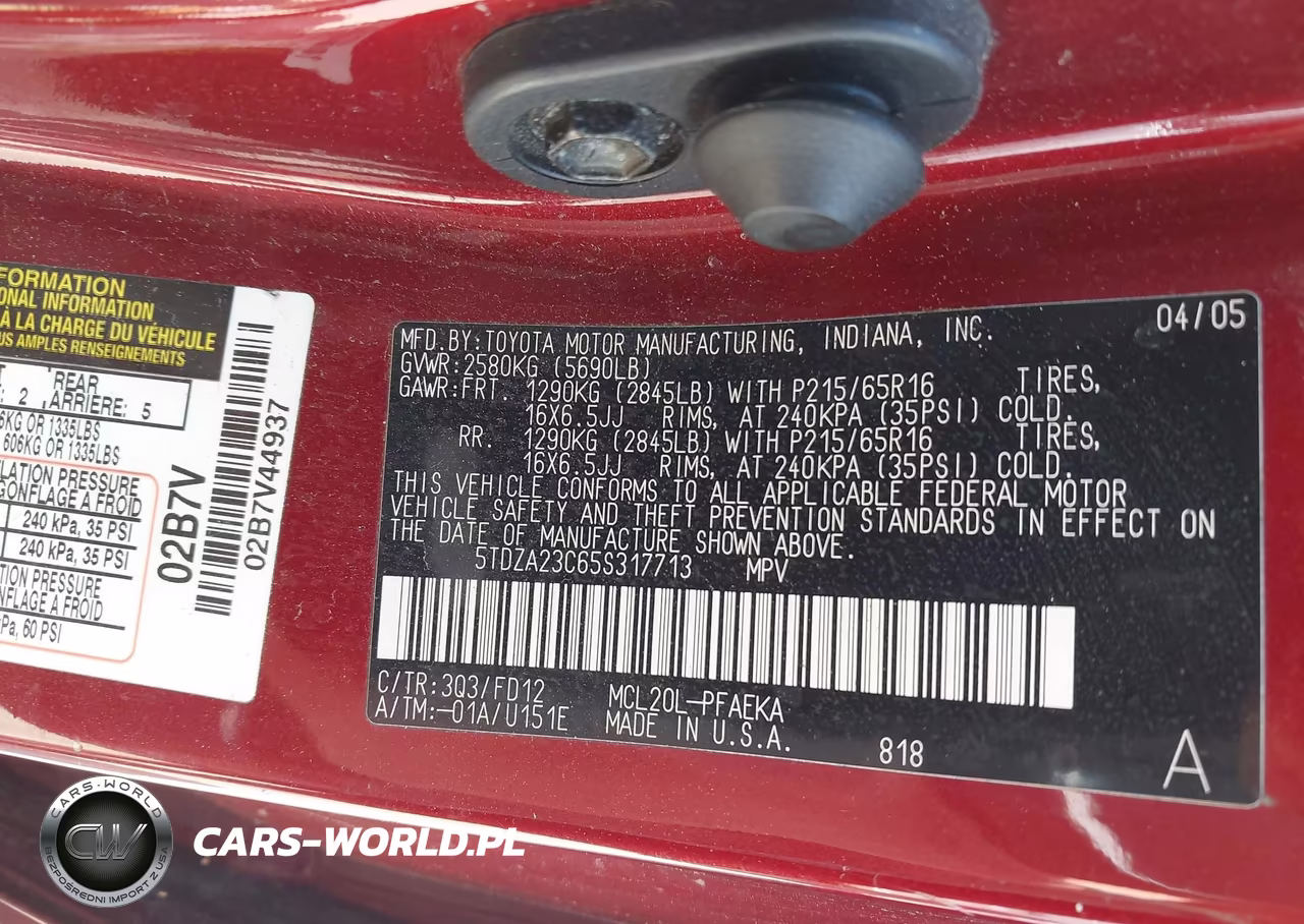 2005 Toyota Sienna Ce VIN:5TDZA23C65S317713 - 9