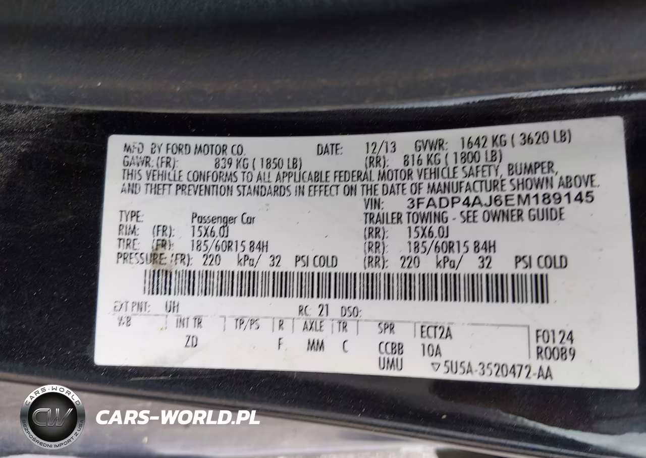2014 Ford Fiesta S VIN:3FADP4AJ6EM189145 - 9
