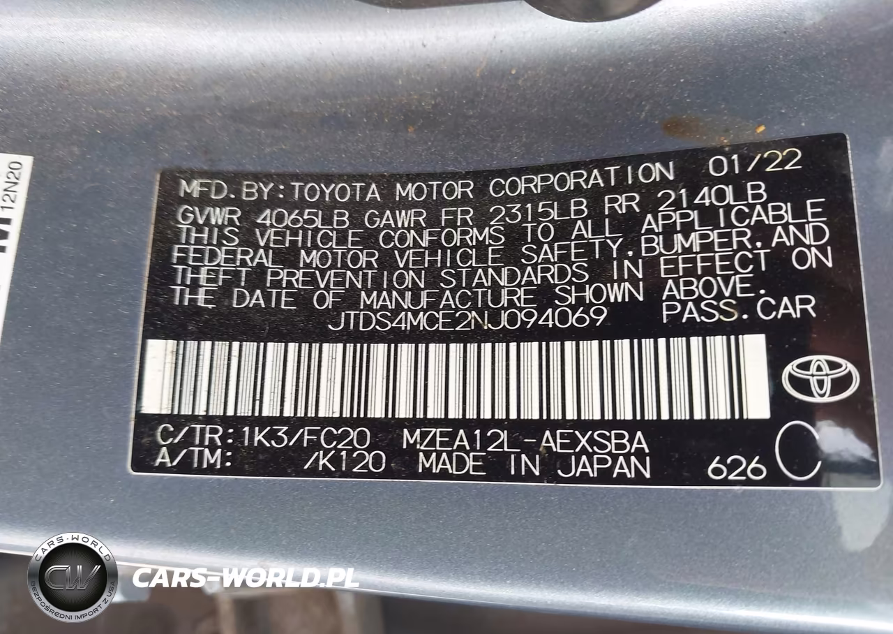 2022 Toyota Corolla Se VIN:JTDS4MCE2NJ094069 - 9