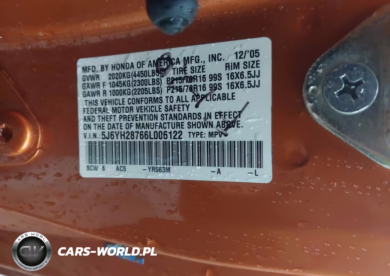 2006 Honda Element Ex-P VIN:5J6YH28766L006122 - 9