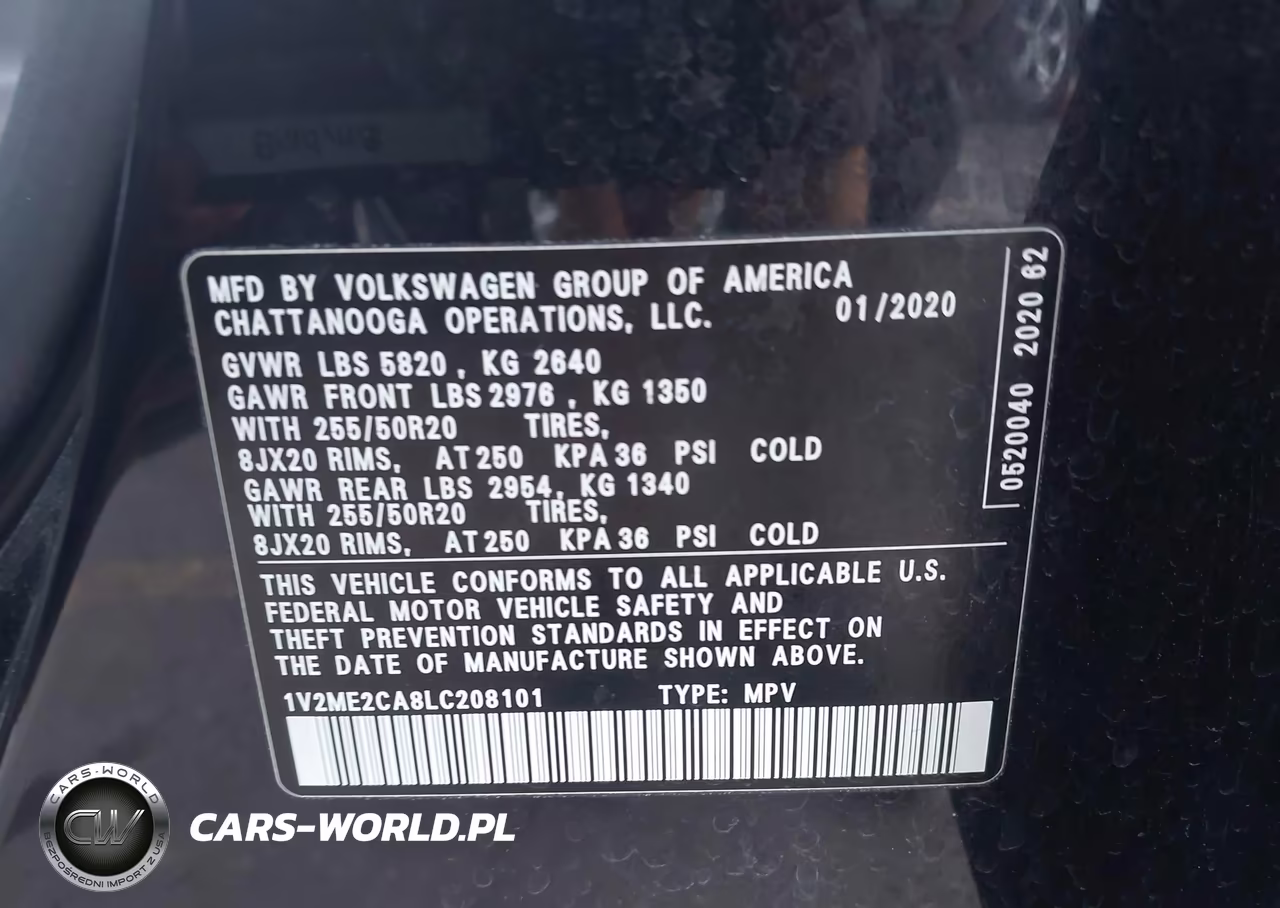 2020 Volkswagen Atlas Cross Sport 3.6L V6 Sel VIN:1V2ME2CA8LC208101 - 9