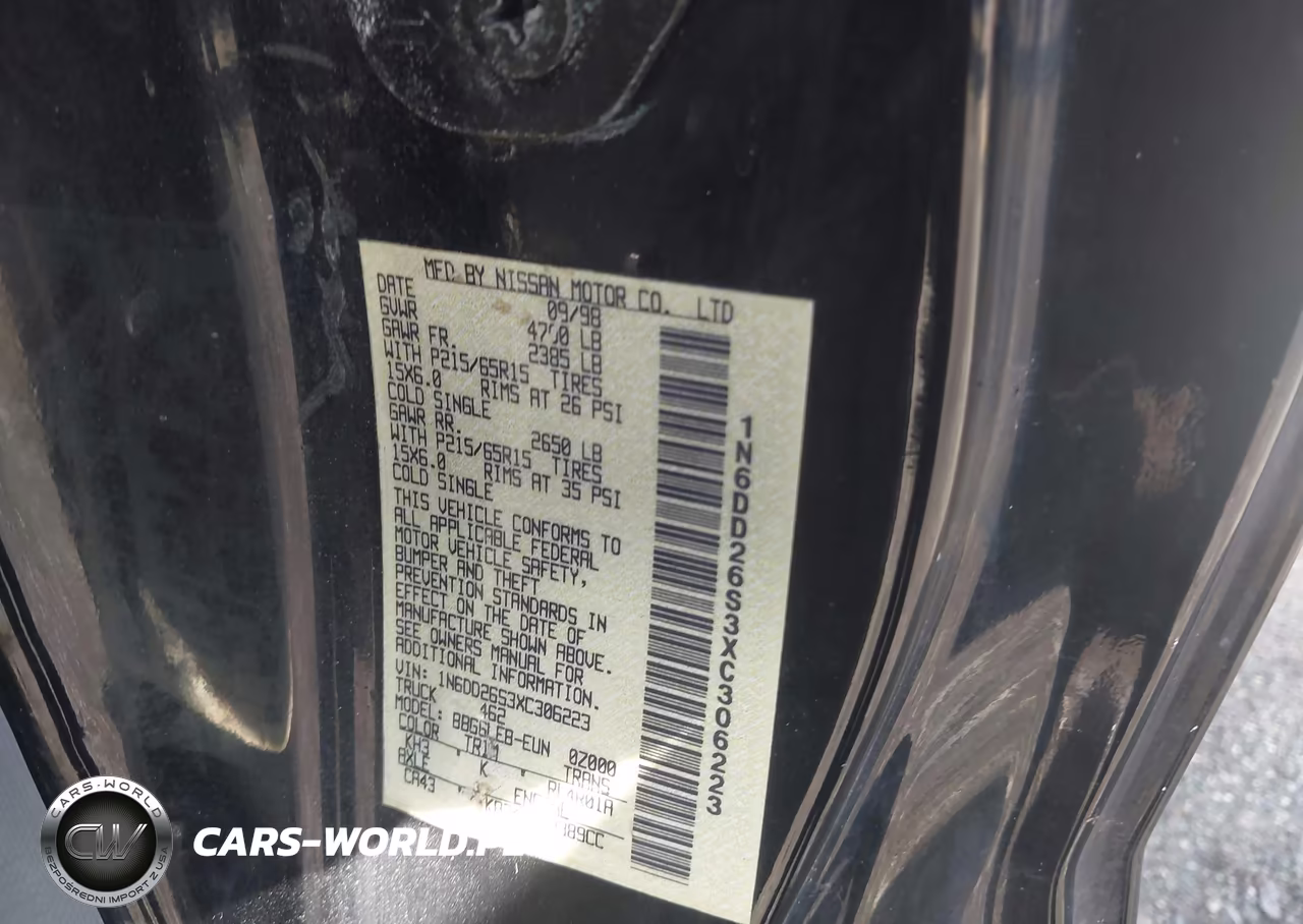 1999 Nissan Frontier Se-Xe VIN:1N6DD26S3XC306223 - 9