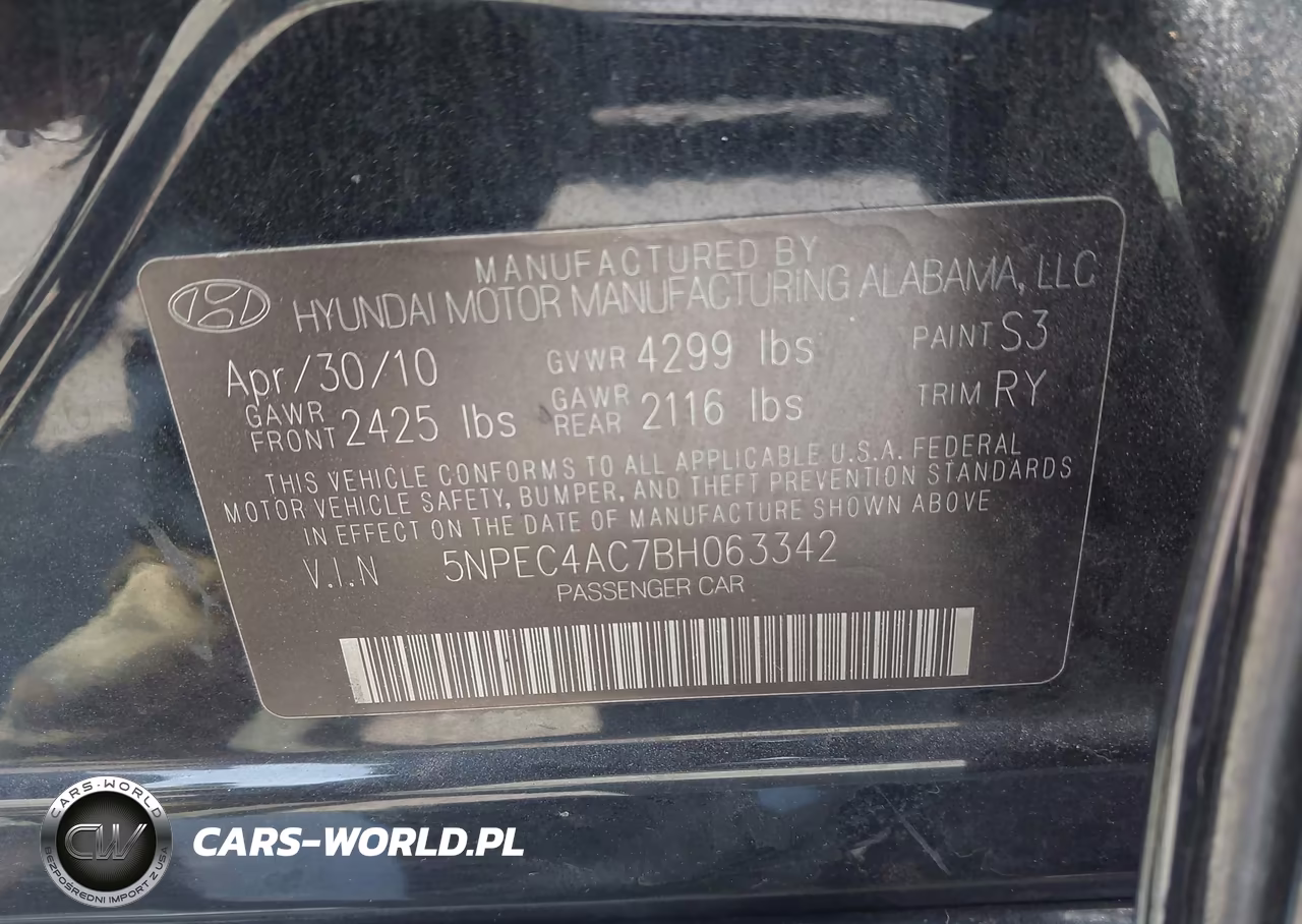 2011 Hyundai Sonata Se VIN:5NPEC4AC7BH063342 - 9