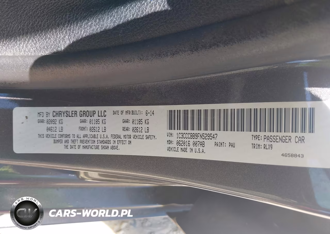 2015 Chrysler 200 S VIN:1C3CCCBB9FN529547 - 9