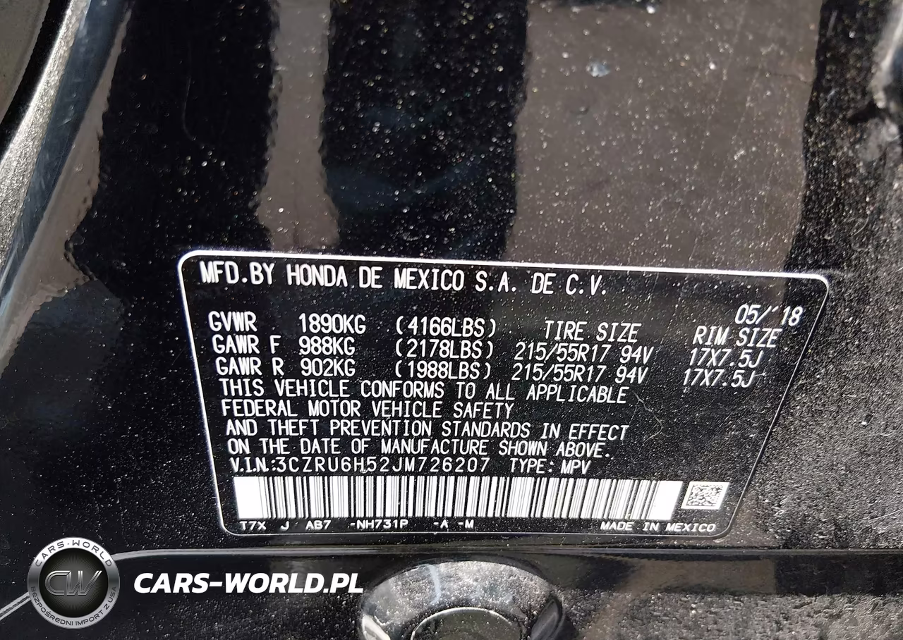 2018 Honda Hr-V Ex VIN:3CZRU6H52JM726207 - 9