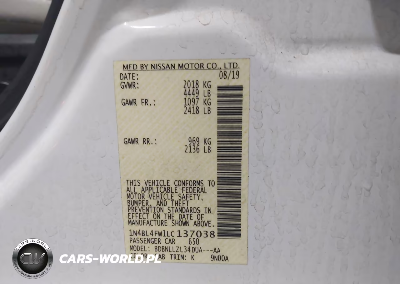 2020 Nissan Altima Platinum Intelligent Awd VIN:1N4BL4FW1LC137038 - 9