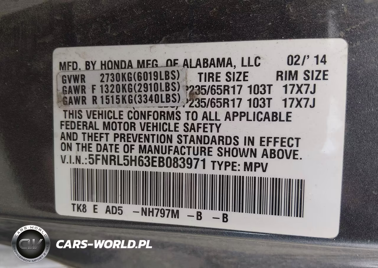2014 Honda Odyssey Ex-L VIN:5FNRL5H63EB083971 - 9