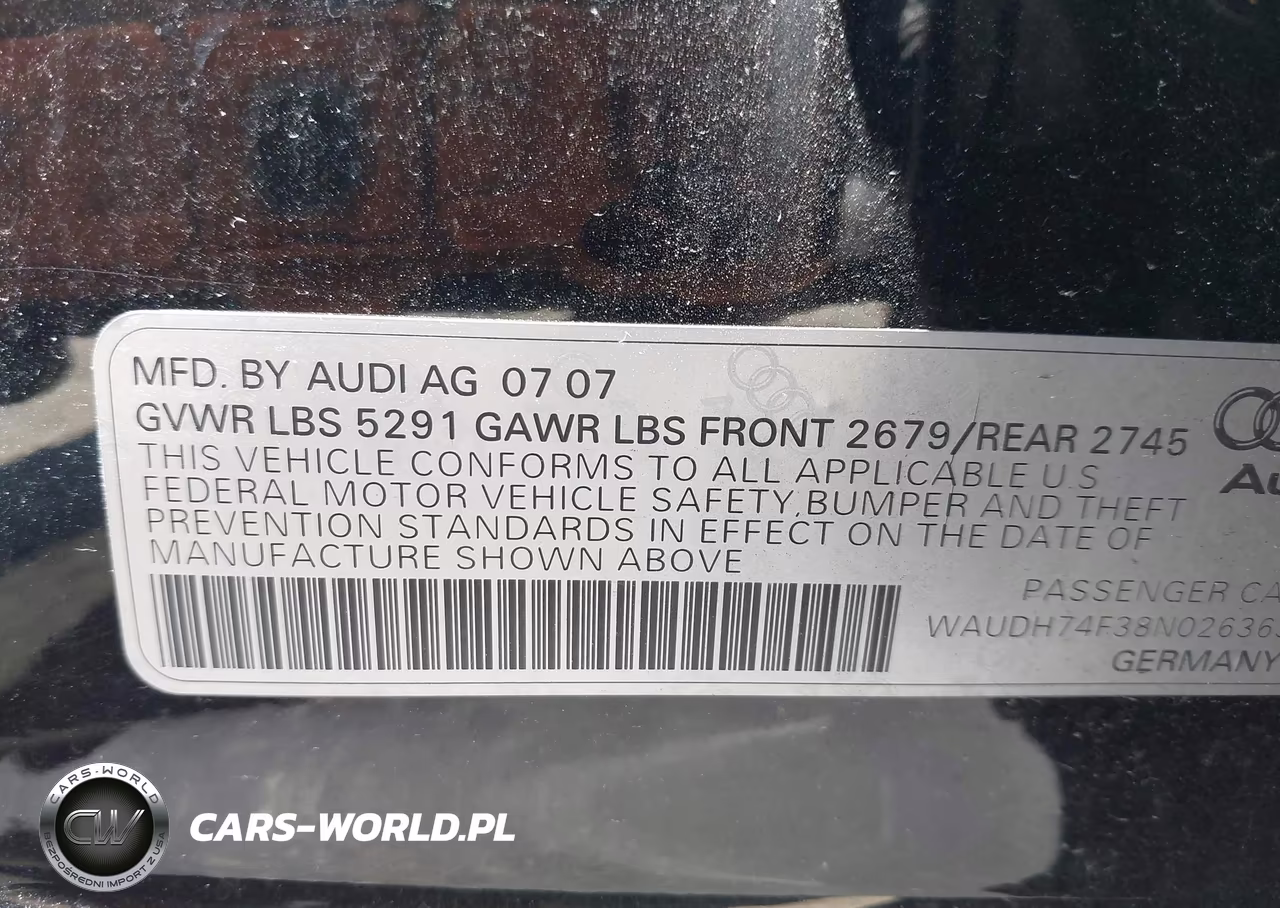 2008 Audi A6 3.2 VIN:WAUDH74F38N026363 - 9