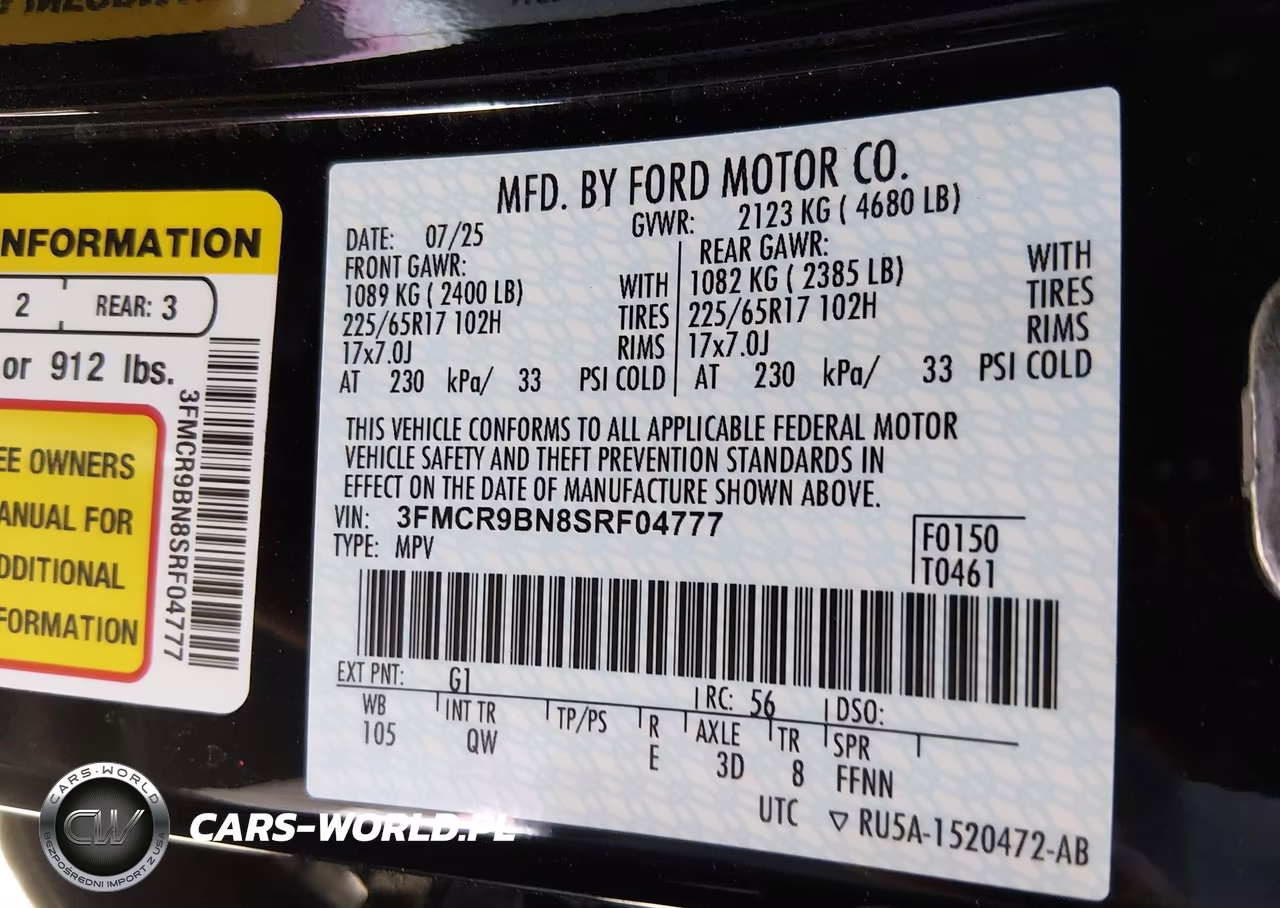 2025 Ford Bronco Sport Big Bend VIN:3FMCR9BN8SRF04777 - 9