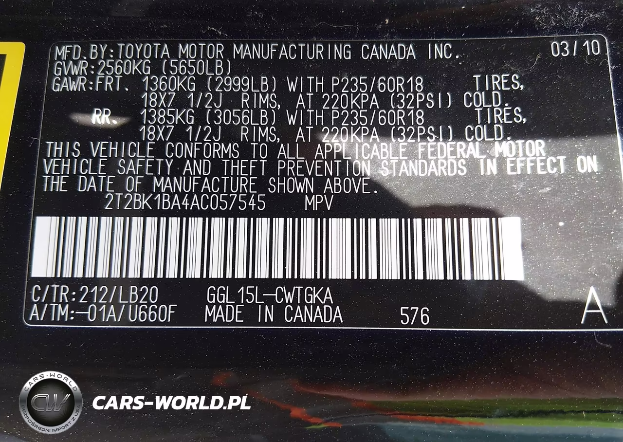 2010 Lexus Rx 350 VIN:2T2BK1BA4AC057545 - 9