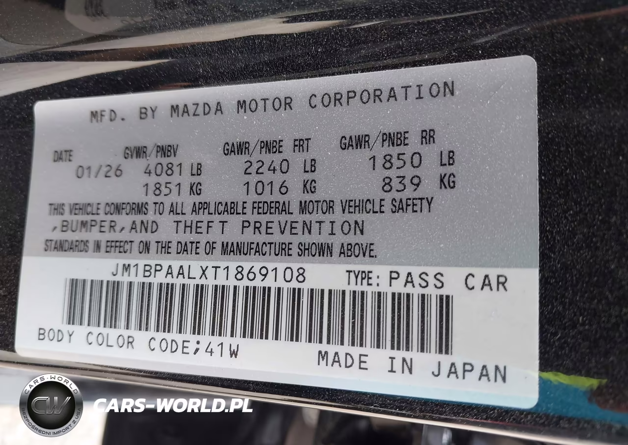 2026 Mazda Mazda3 2.5 S VIN:JM1BPAALXT1869108 - 9