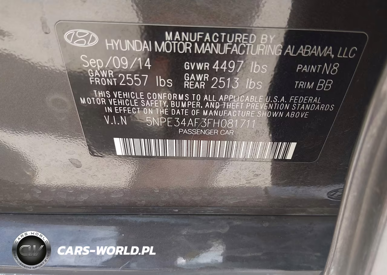 2015 Hyundai Sonata Sport VIN:5NPE34AF3FH081711 - 9