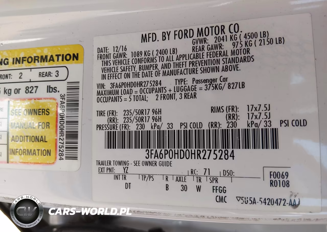 2017 Ford Fusion Se VIN:3FA6P0HD0HR275284 - 9