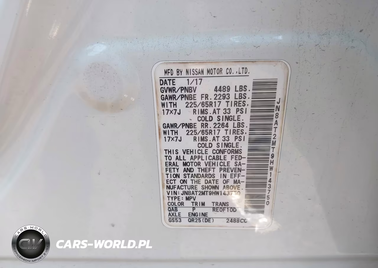 2017 Nissan Rogue Sv VIN:JN8AT2MT9HW143750 - 9