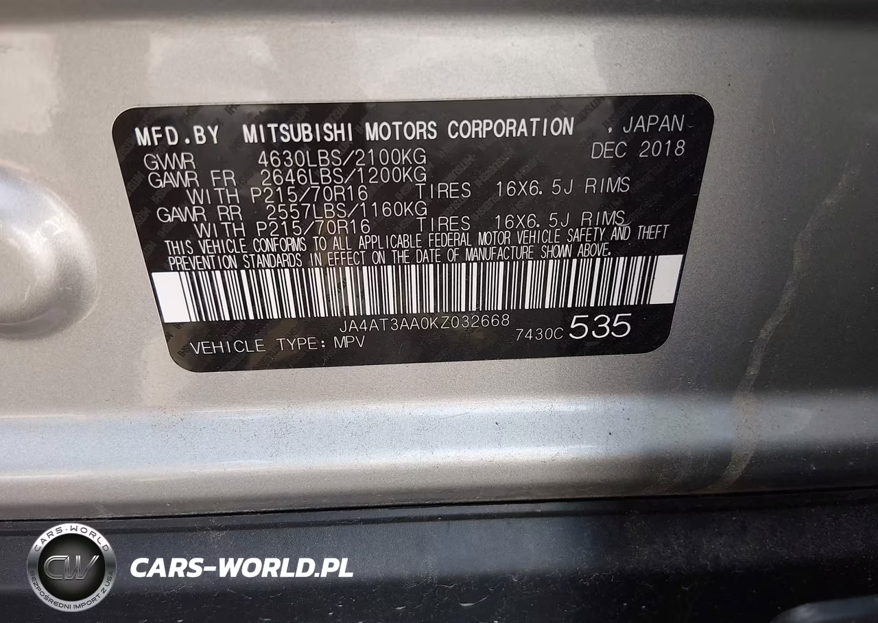 2019 Mitsubishi Eclipse Cross Es VIN:JA4AT3AA0KZ032668 - 9