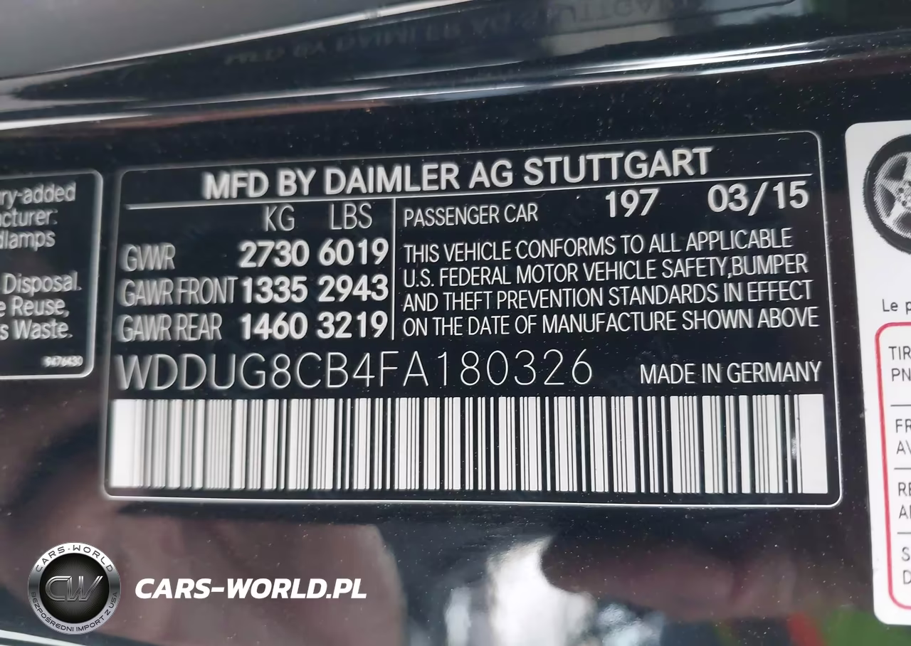 2015 Mercedes-Benz S 550 VIN:WDDUG8CB4FA180326 - 9