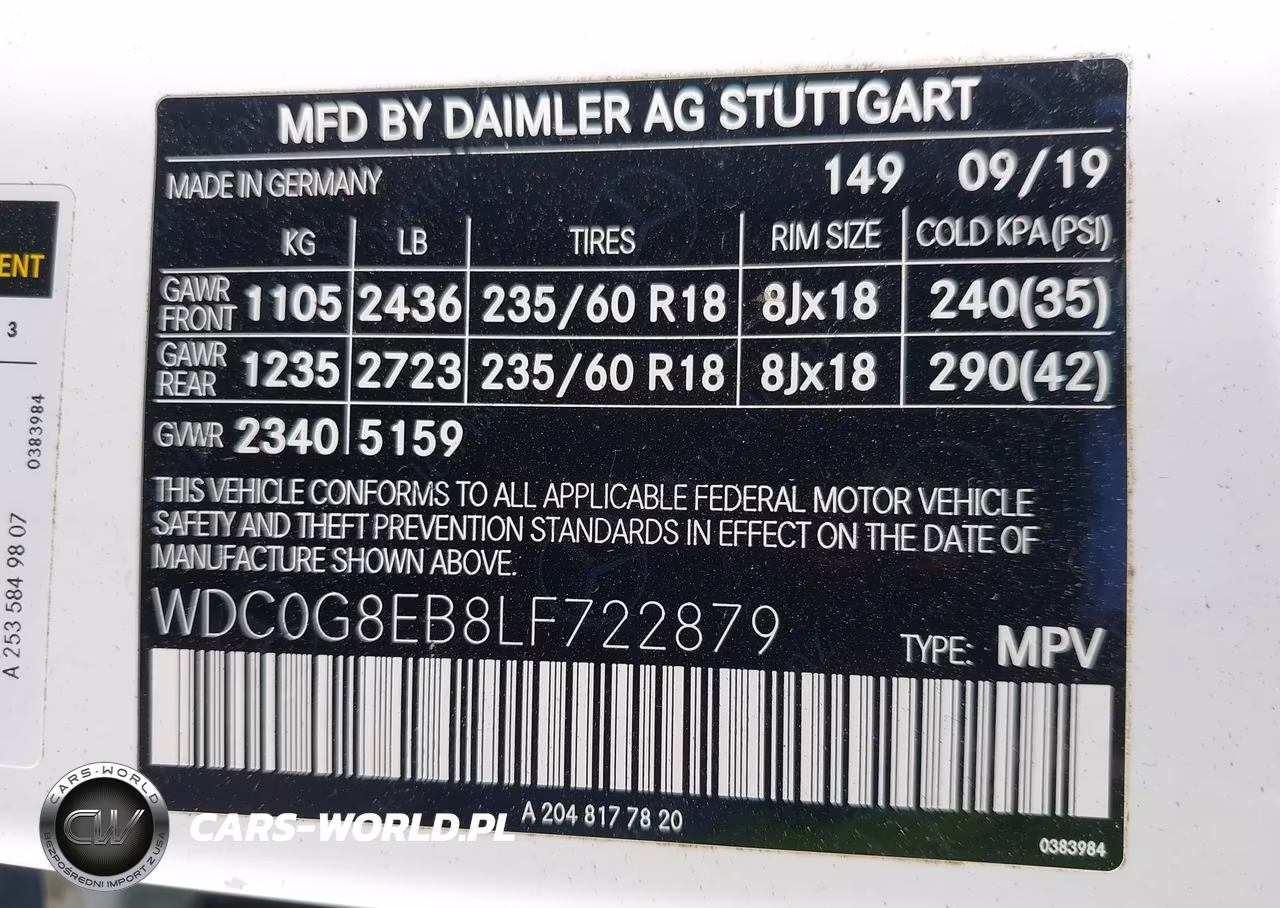 2020 Mercedes-Benz Glc 300 4Matic VIN:WDC0G8EB8LF722879 - 9