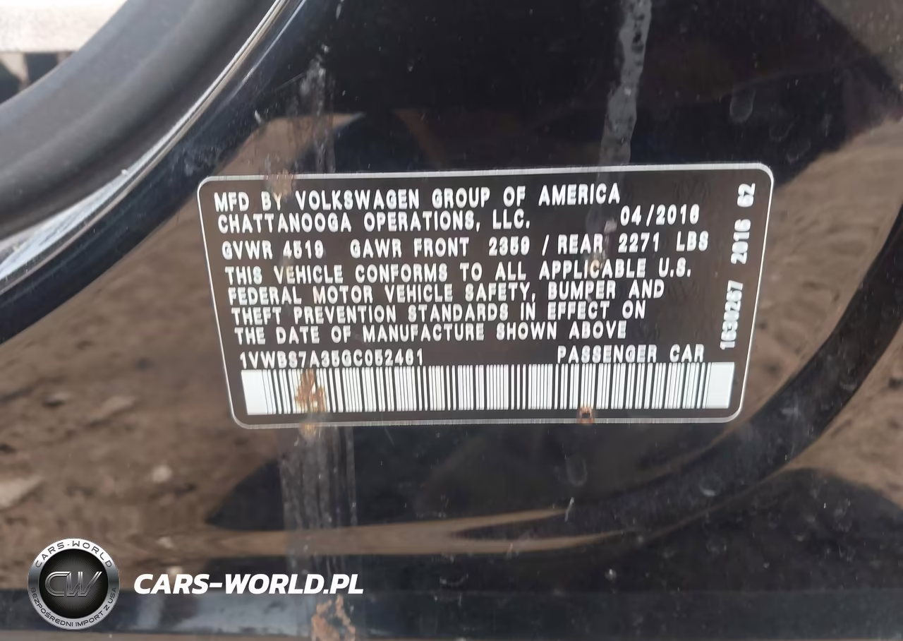2016 Volkswagen Passat 1.8T Se VIN:1VWBS7A35GC052461 - 9